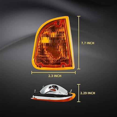 Miniatura 4 de EVERESTHD Par de luces direccionales de esquina para Kenworth T300 1995-2008 T600 1986-2007 LH lado del conductor y lado derecho del pasajero (no