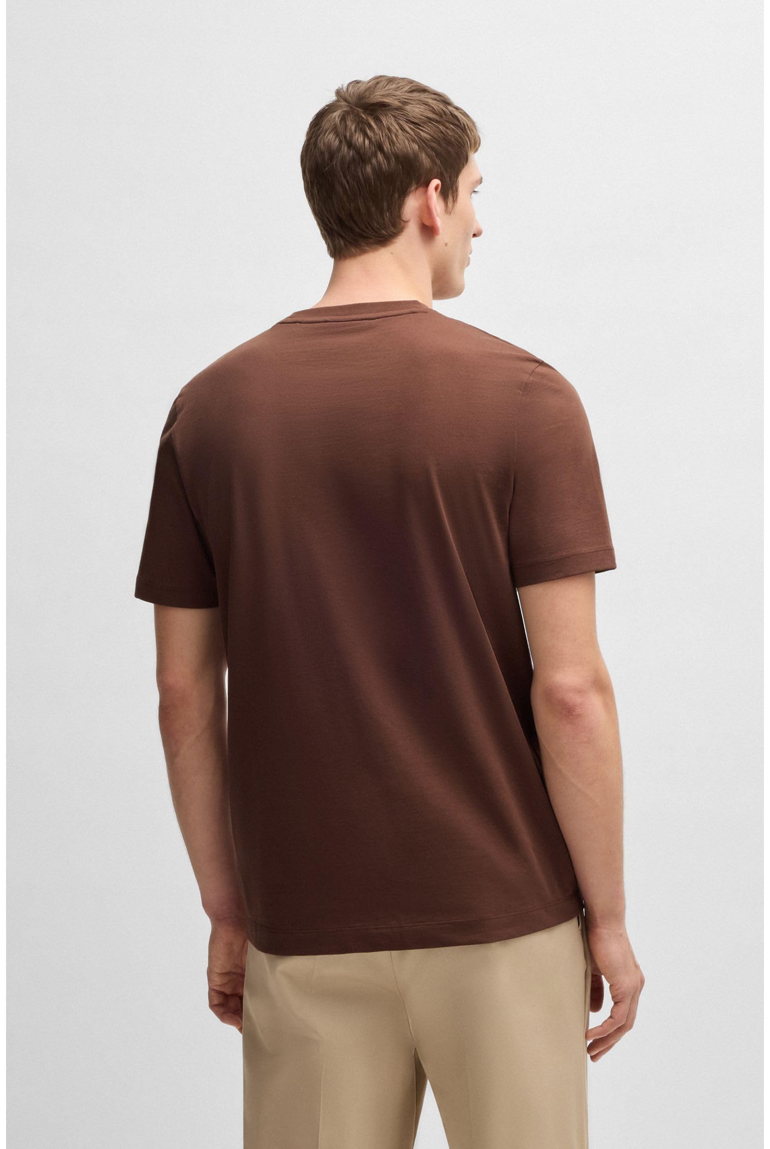 BOSS Hombres Thompson 01 Camiseta de Jersey de Algodón con Logo Impreso en Goma