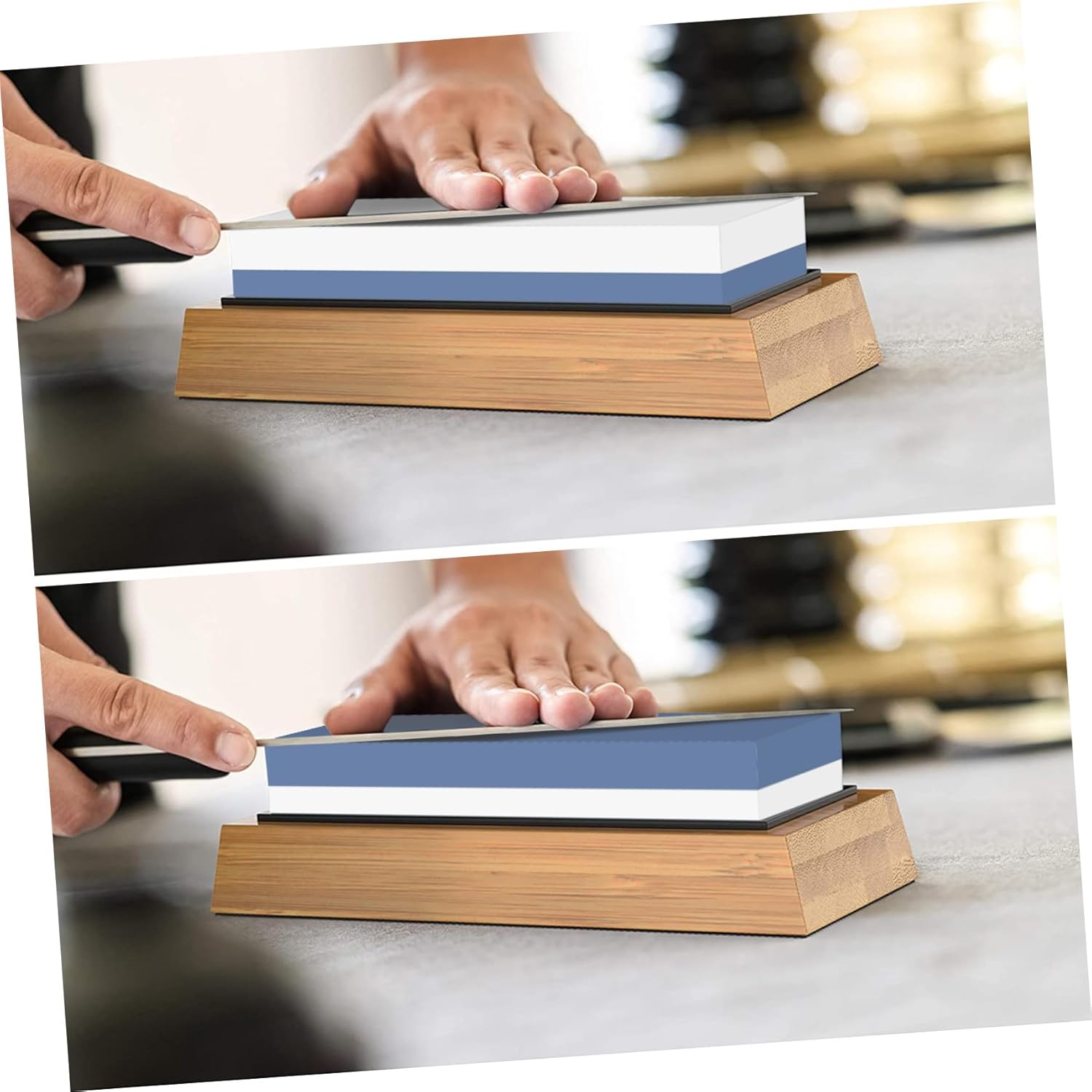 Dual Grit Square Sharpening Stone Grit Portable Grinder with Silicone Base for Scissors and Kitchen Cutters Fast Efficient Sharpening Compact Grinding Tool for Camping Random Color