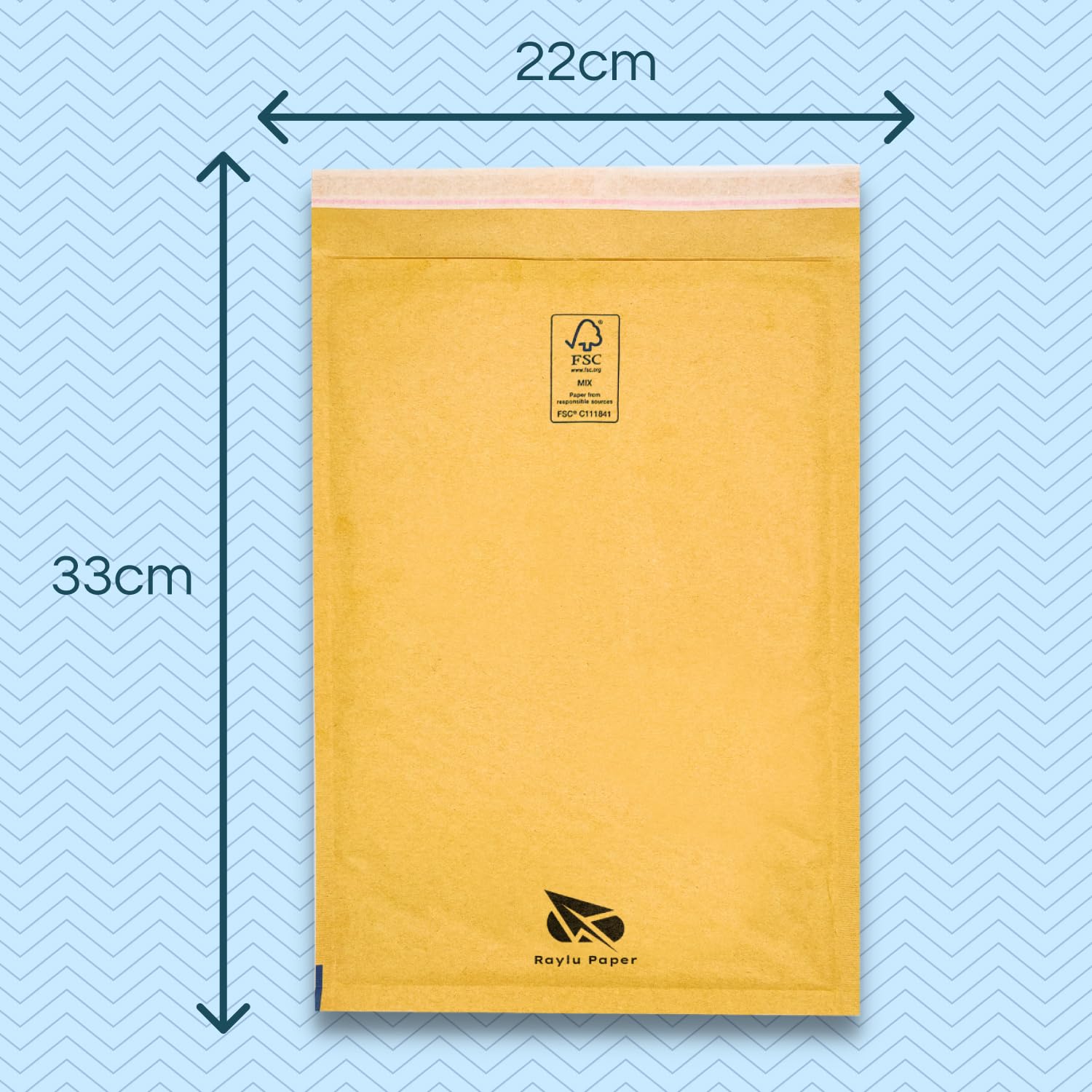Raylu Paper® - Opakowanie 50 pakowanych kopert z bąbelkami Kraft z samoprzylepnym zapięciem, wyściełane koperty Kraft do wysyłki w kolorze brązowym 50 sztuk (220x330 mm)