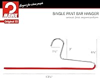 Vista 4 de Mawa by Reston Lloyd Trouser Series - Percha antideslizante con barra individual para pantalones, estilo KH1, juego de 10, color rojo