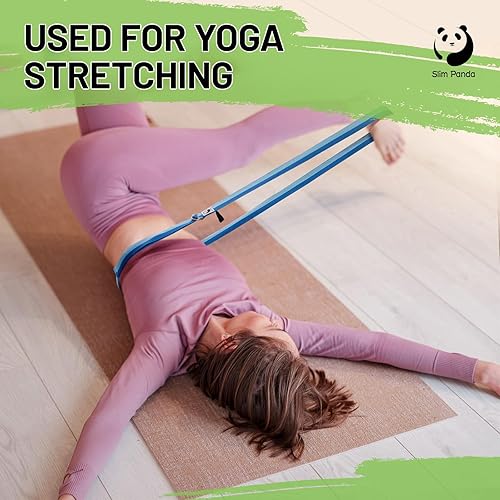 Miniatura 5 de Correa de yoga Slim Panda para estiramiento, Correa de yoga de algodón con hebilla ajustable en forma de D, Correa de yoga no elástica para pilates,