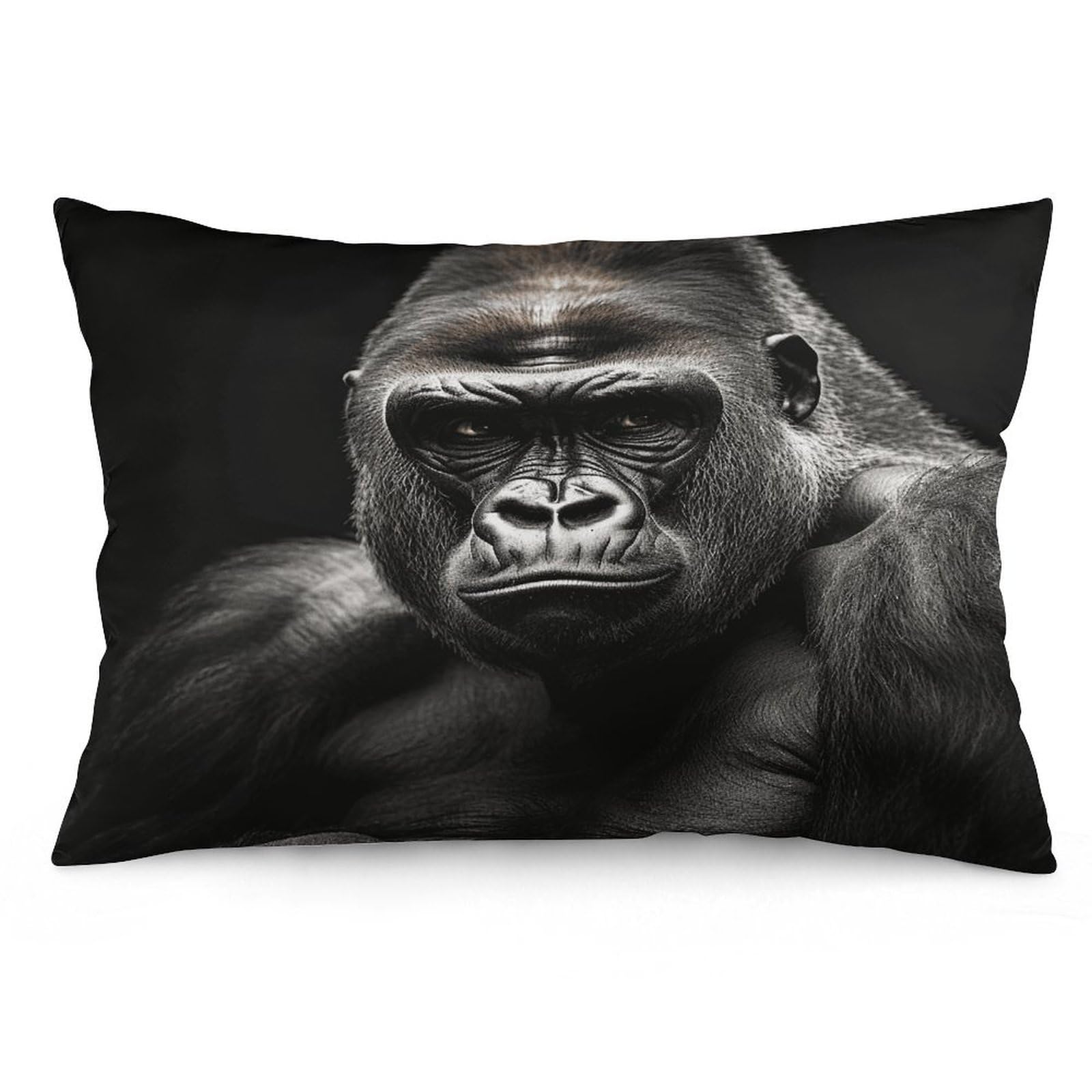 Male Gorilla Throw Pillow Cover Soft Pillow Case Decorative Lumbar Pillow Cover Cozy Throw Pillowcase Polyester Rectangular Cushion Case Decor for Couch Sofa Bed