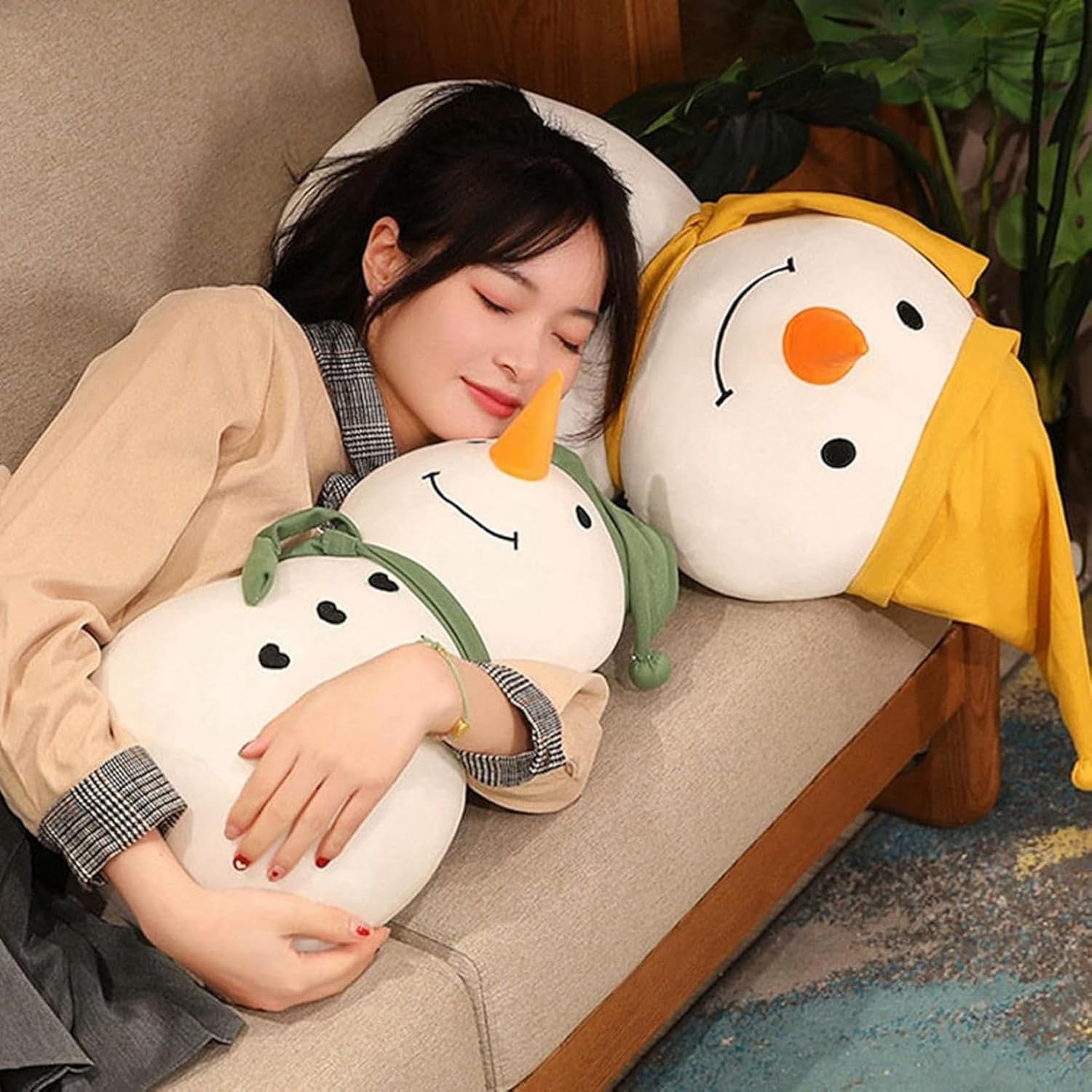 ぬいぐるみ 可愛い クリスマス 雪だるま 縫いぐるみ ふわふわ 萌え萌え 癒し系 抱き枕 柔らかい 気持ちいい 女の子 男の子 おも