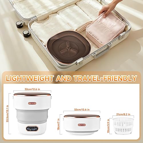 Miniatura 3 de Mini lavadora portátil de viaje, mini lavadora plegable portátil para apartamentos, dormitorios, camping, viajes, lavandería con ropa de bebé