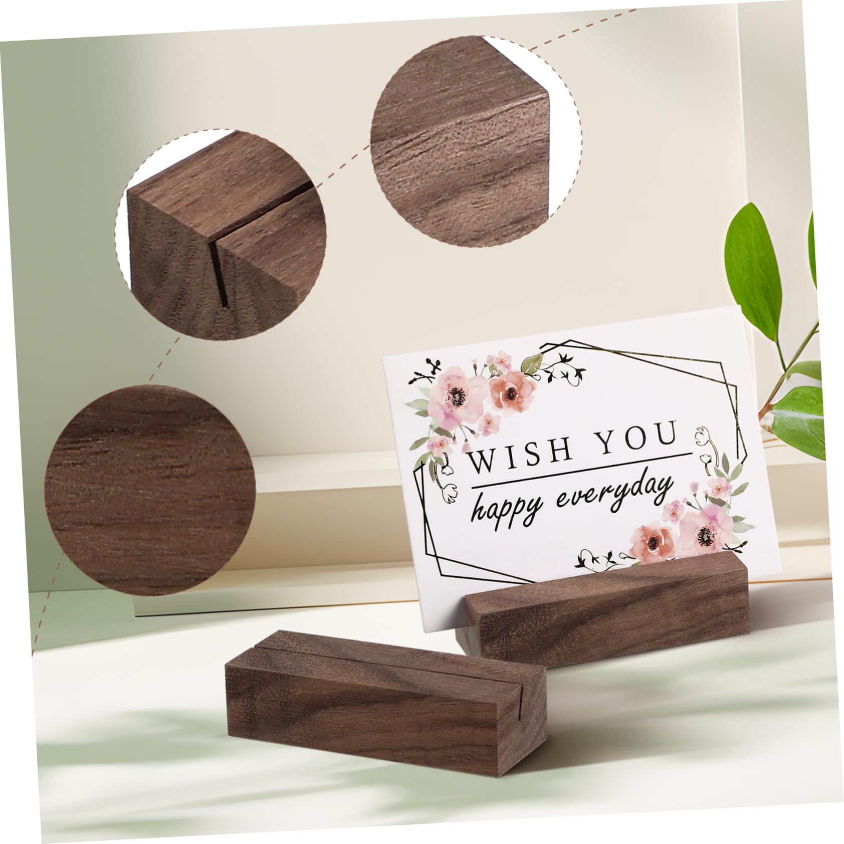 IMIKEYA 36piezas Soporte De Tarjetas De Madera para Mesa De Base De Madera Rústica para De Mesa Menús y para Bodas Restaurantes