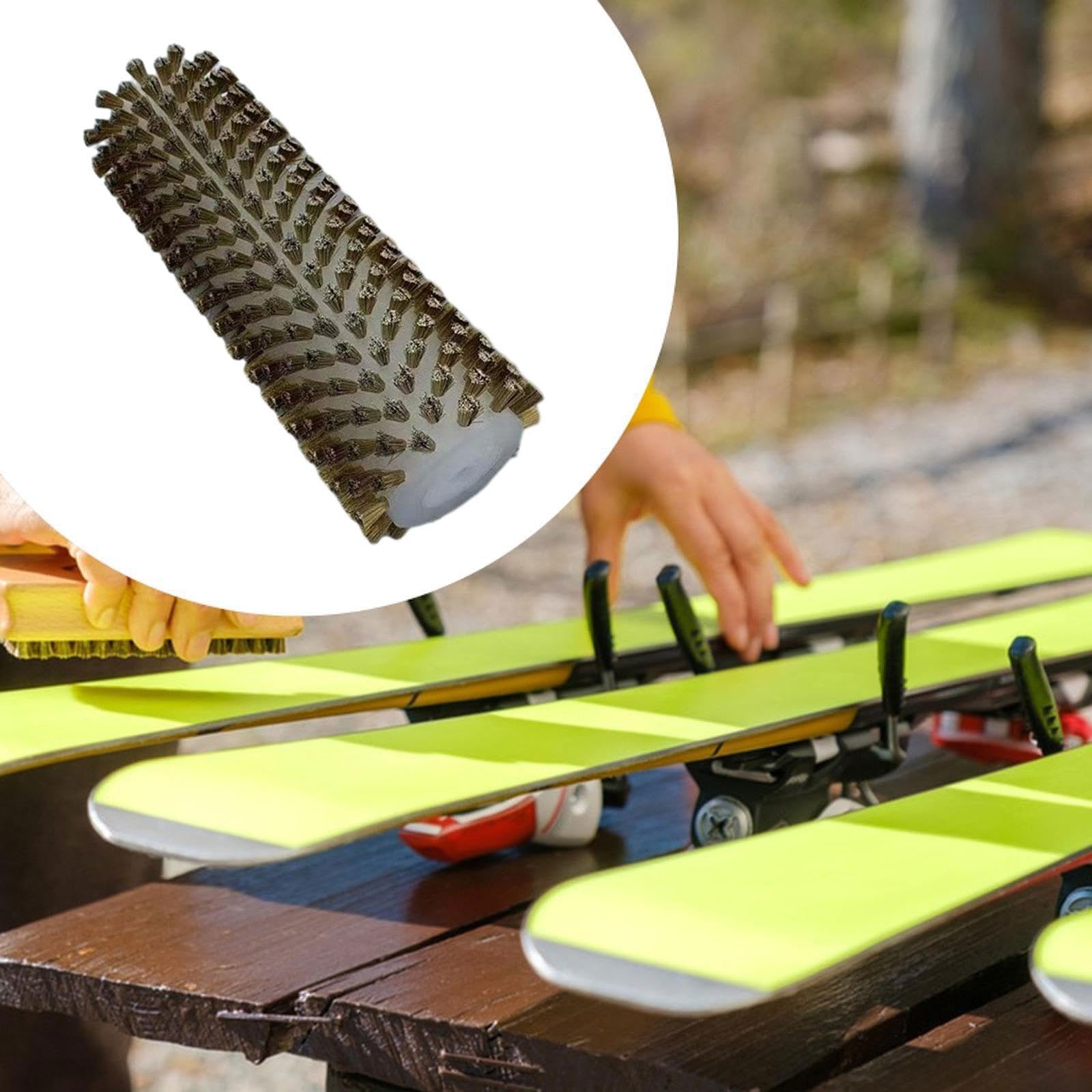 Snowboard Wax Brush Ski Brush Portable Efficient Ski Wax Brush Ski Waxing Brush for Snowboarding Outdoor Sports Winter Sports, Copper Wire Brush
