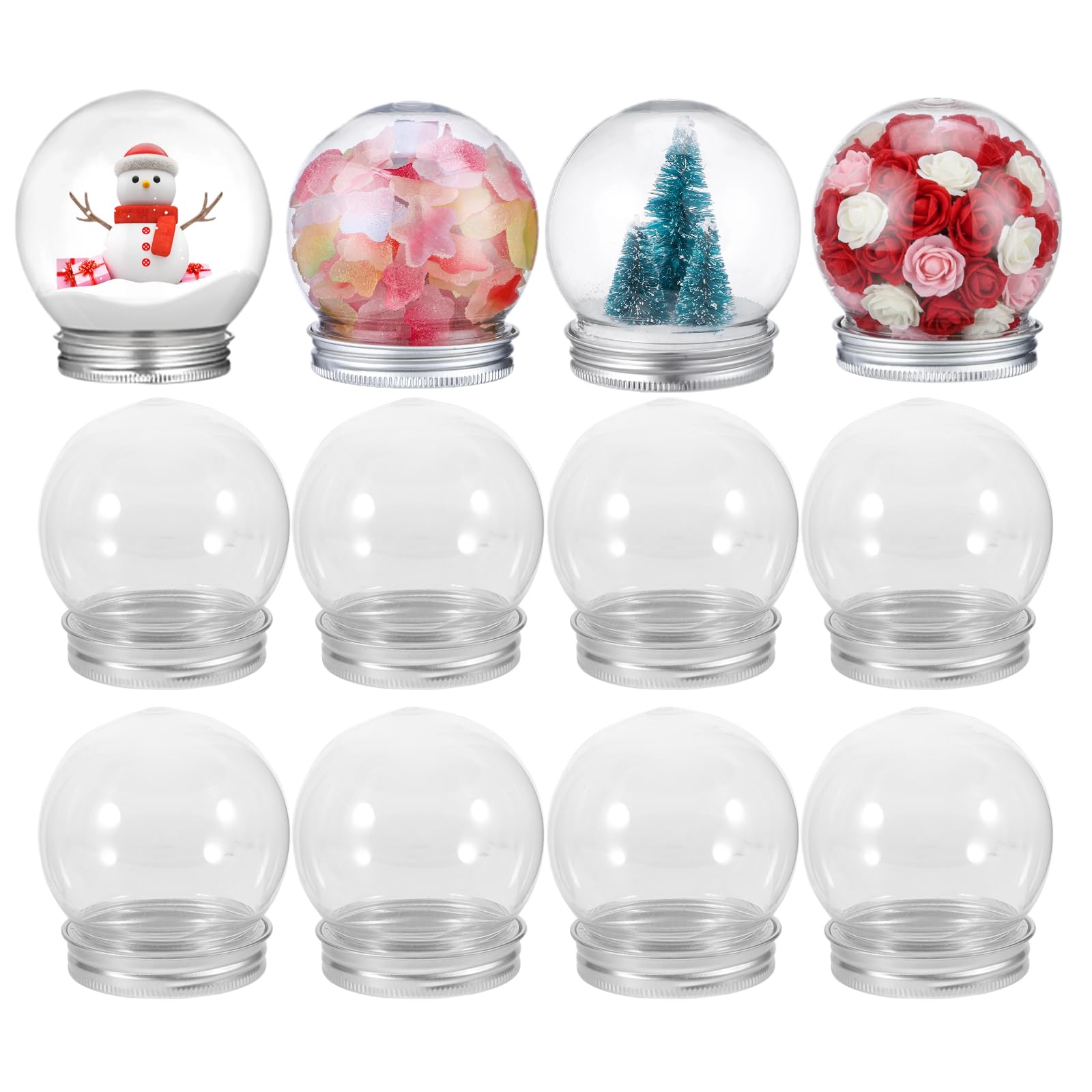 schneekugeln aufbewahren MAGICLULU 12st Kleine Kugel-bonbonflasche Kunststoff Zum Basteln Für Kinder Winter Schneekugel Schneekugel-Sets Urlaub It Haustier Kunststoff Fräulein Weihnachten Anhänger Getränke Aufbewahrung Kühlschrank Ikea skadis box 6er set Farbe:cream