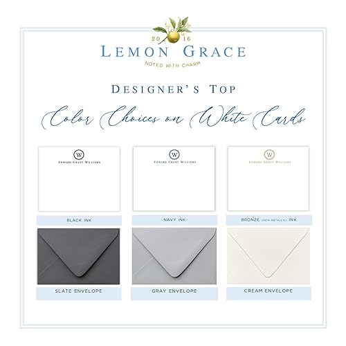 Miniatura 3 de Lemon Grace Co Personalized Mens Stationery Set, Personalized Stationery Note Cards with Envelopes - Personalized Cards, Professional Stationary,