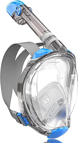 Miniatura 8 de QingSong Máscara de esnórquel de cara completa para adultos, equipo de esnórquel con soporte para cámara, juego de esnórquel con vista panorámica de