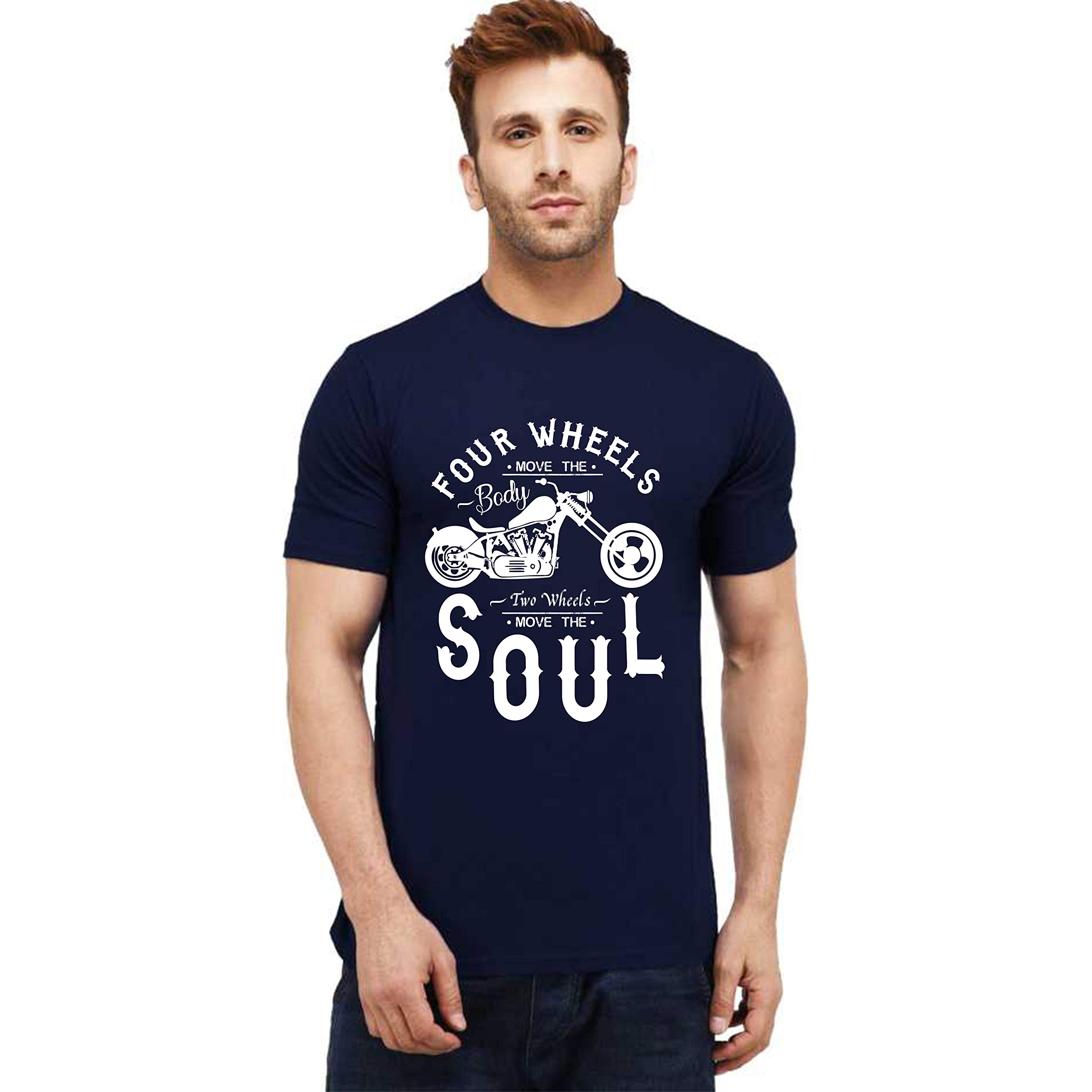Uniplanet StoreMen�s Soul Bike Round Neck Navy Blue T-Shirt