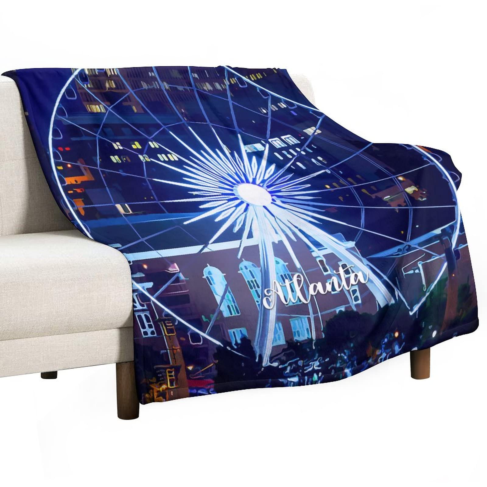 Couverture en flanelle imprimé Atlanta 130x150 cm à offrir pour Noël