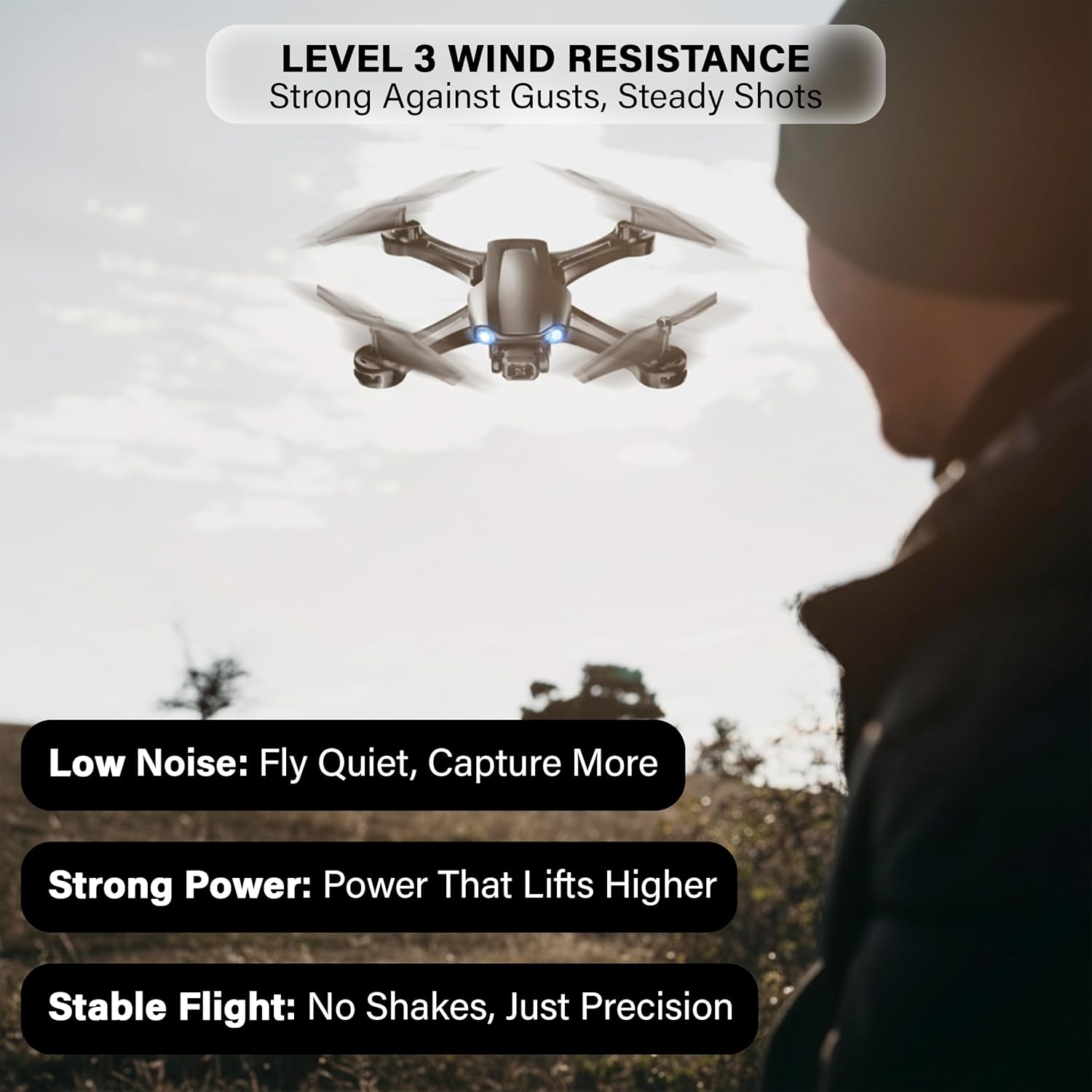 Drones with Camera for Adults 1080p Beginners Altitude Hold, One-Key Takeoff/Landing, 3 Speed Modes, Headless Mode,Foldable & Portable, Best Gifts for Beginners, Ages 14 and Up