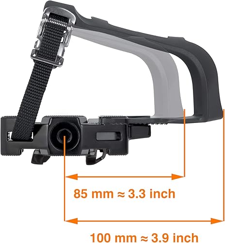 Miniatura 7 de VENZO Bike Toe Clips Cages & Cleats - Compatible with Shimano SPD Pedals - Fixed or Adjustable Bicycle Toe Clips & Cleats for Fitness Indoor