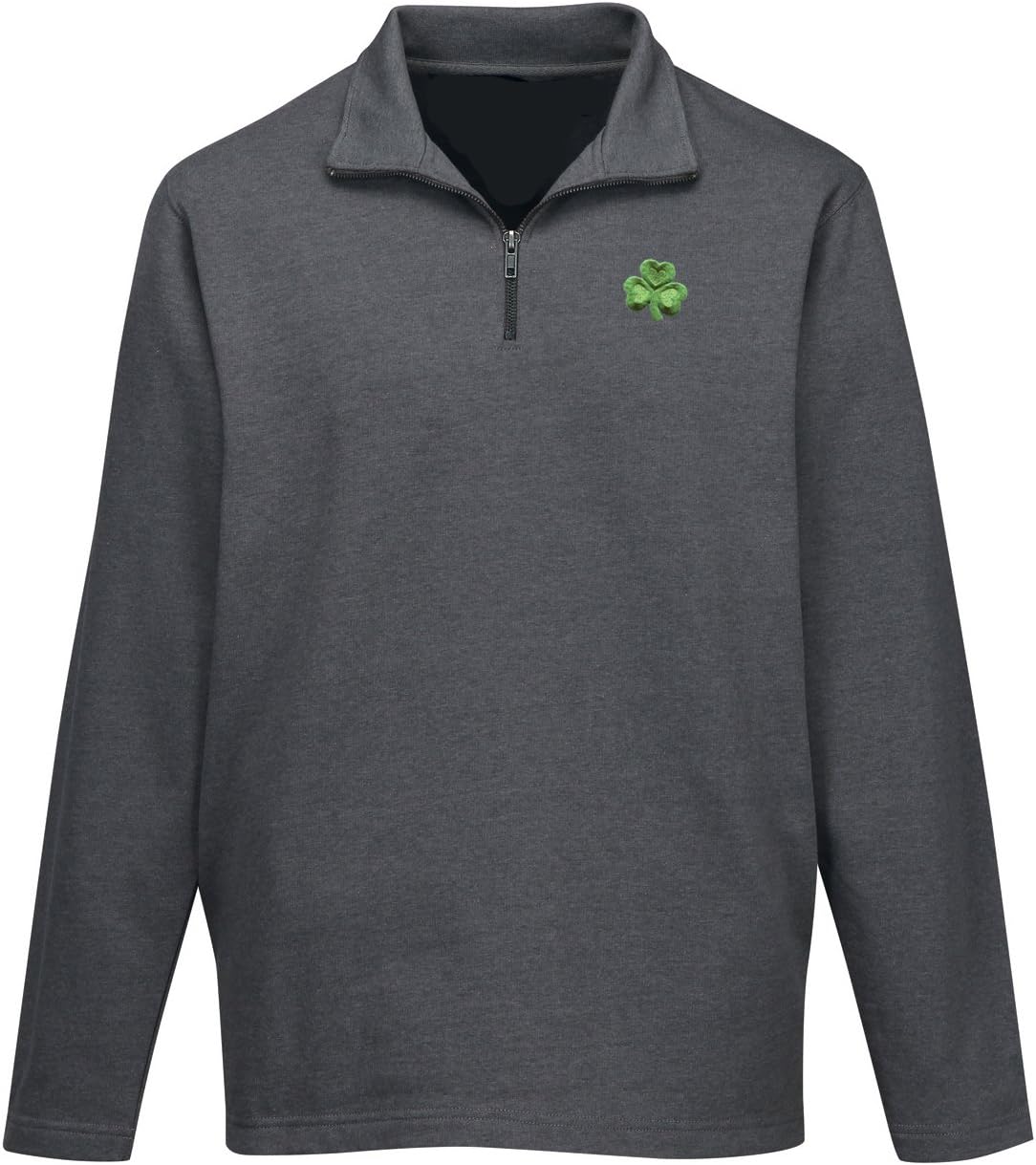 Buy Cool Shirts Mens Irish Shamrock Patch 1/4 Zip Sweatshirt