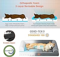 Vista 2 de EHEYCIGA Cama de espuma viscoelástica XL para perros grandes, cama ortopédica impermeable extra grande con lados de espuma, parte inferior
