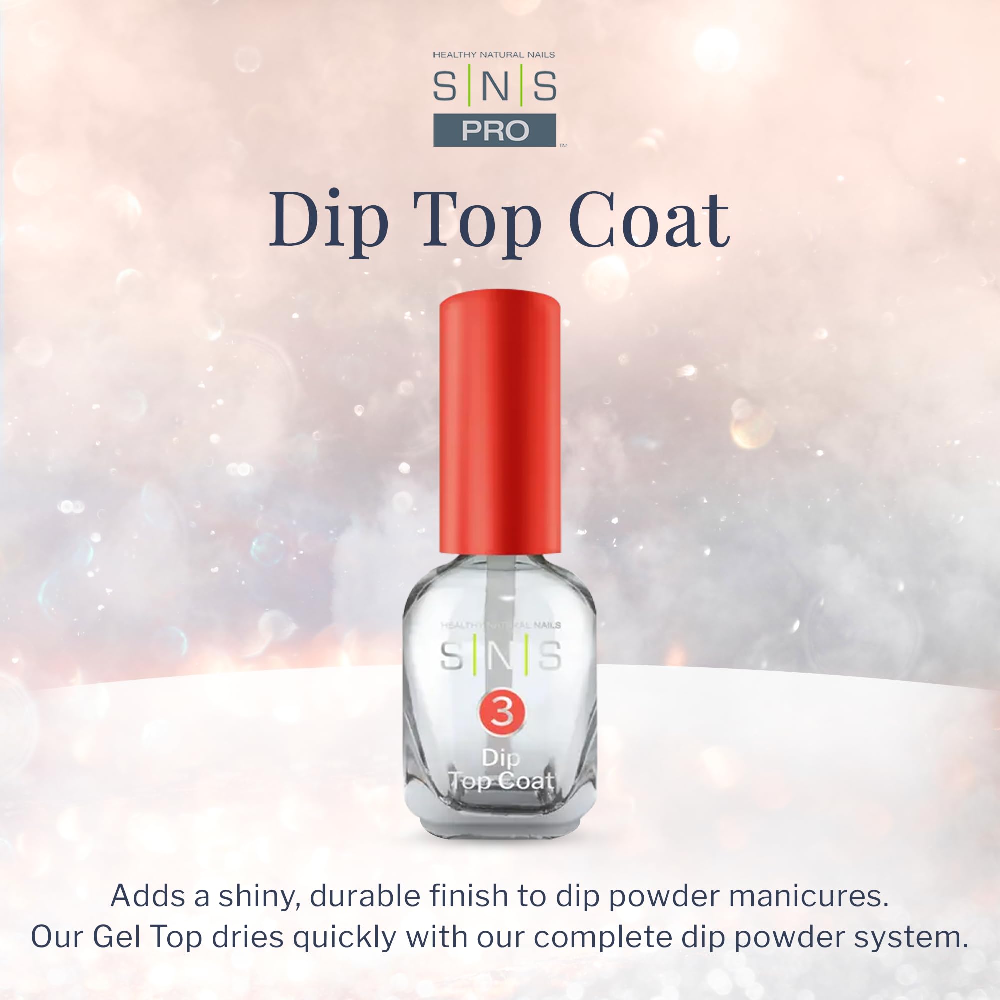 SNS Dip Top Coat Nail Polish - Topcoat for Nails Color & French Dip Powder - Long-Lasting Gel Base Dip Nail Colors for Healthier & Stronger Nail Bed - Low-Odor & No UV Lamp Required, 0.34 Oz