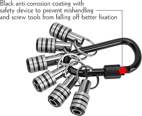 Miniatura 3 de Llavero con soporte de puntas de 14 de pulgada, barra de extensión de soporte para puntas de destornillador hexagonales, soporte de puntas de