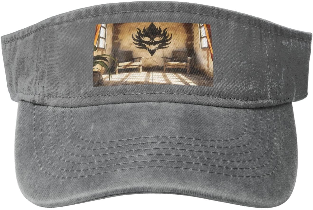 Sun Hats for Men Women Summer Sport Empty top Baseball Cotton with for Beach, Summer, Background of Hell's Fire Black