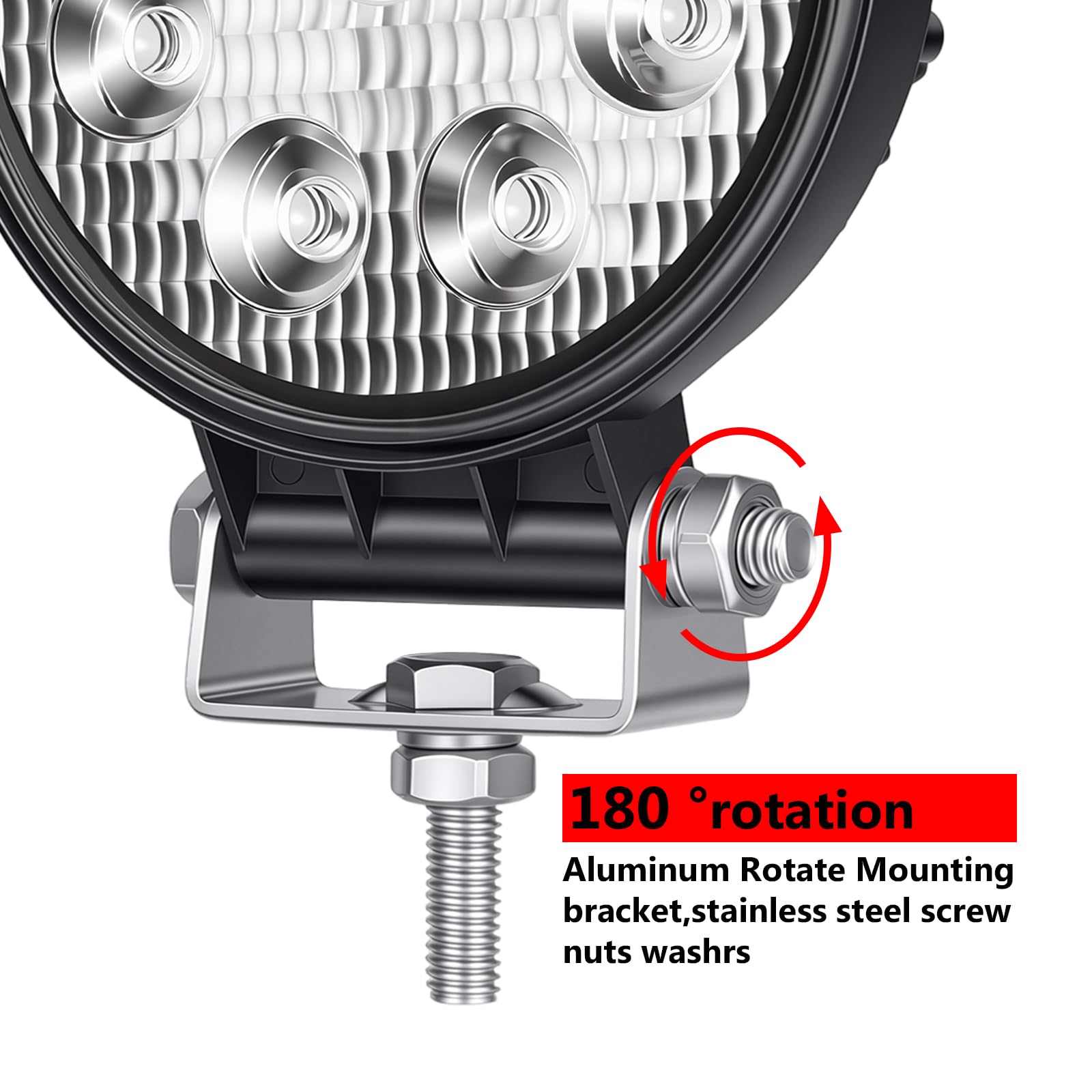 SKYWORLD Lampka robocza LED, 10 cm 27 W okrągła lampa przeciwmgielna do jazdy na drogach światła terenowe światła do łodzi światła do jazdy LED lampa robocza łódź ciężarówka traktor lampa SUV - 10 paczek