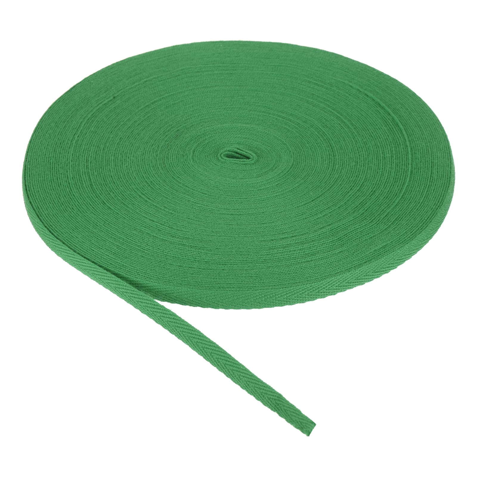 PATIKIL Cotton Twill Tape 6mm 23m Cotton Ribbon Bias Binding Tape Herringbone Webbing Trim for Sewing Gift Wrapping Green
