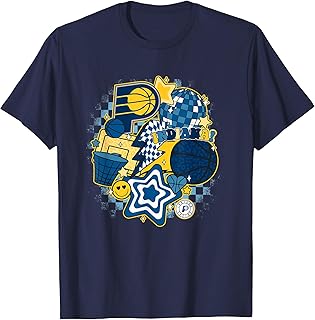 NBA Indiana Pacers Psychedelic Basketball Collage T-Shirt