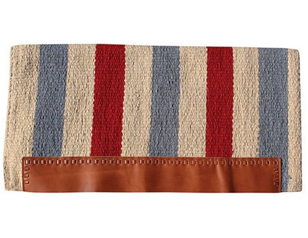 Professional's Choice Casa Zia Navajo Saddle Blanket | 100% Wool | Double Fold Design | Gray & Crimson Red