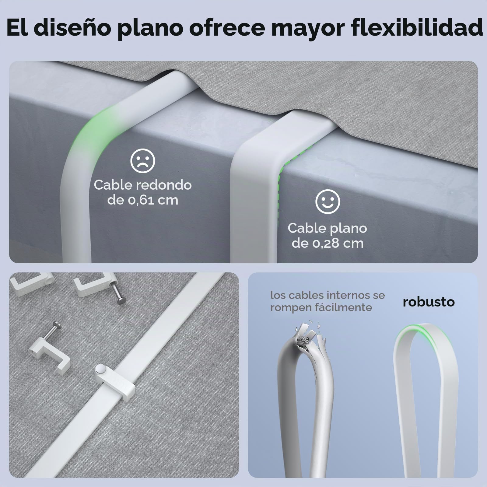 BUSOHE Cable de Red Ethernet Cat 8 de 20M, Plano RJ45 Gigabit LAN de Alta Velocidad, 40Gbps y 2000Mhz para Switch, Rúter, Módem, Panel de Conexión, PC (Blanco)