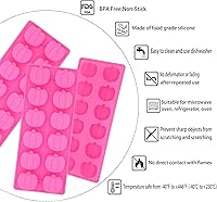 Vista 3 de 3 moldes de silicona para calabaza de Acción de Gracias, utilizados para hacer decoración de pasteles de Acción de Gracias, chocolate de calabaza