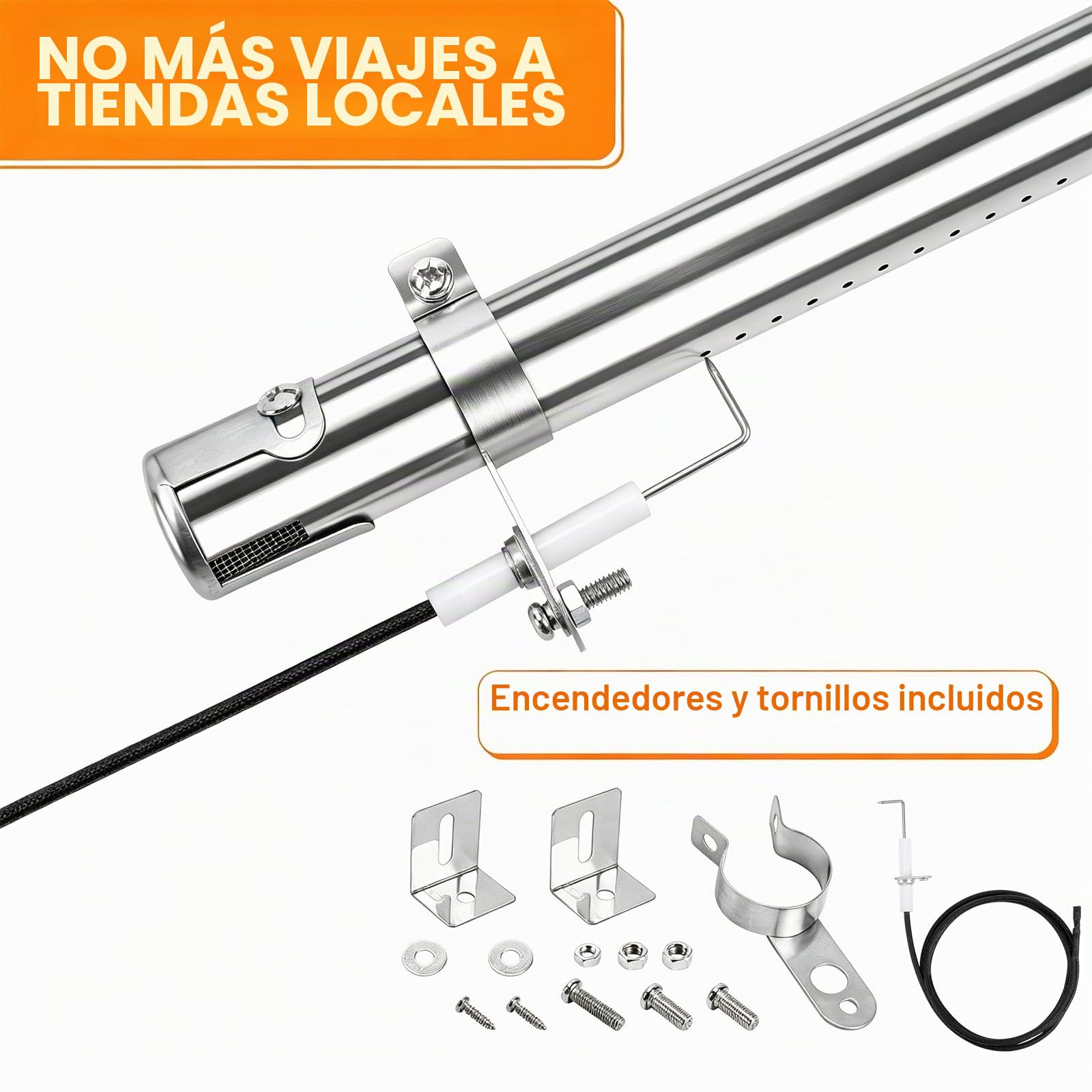 GFTIME 42204 30,5cm a 44,5 cm Universal Quemador Barbacoa de Gas Piezas de Repuesto para FirePlus, Fire Mountain, Char-Broil,Tubo Quemador Barbacoar para Cosmo Y Otros Parrilla Barbacoa(3 Piezas)