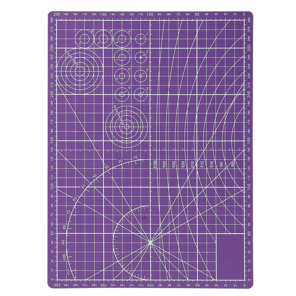3 pezzi Tappetino da taglio in PVC A4 Bordo con linee di griglia a doppia faccia Multifunzione per incisione di pittura per ufficio scolastico