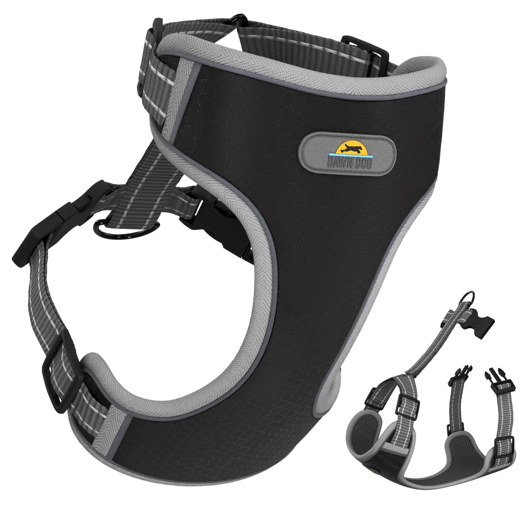 Dawn Dog XL Dog Harness with Secure Locking Clip | Soft & Padded Y Shaped Design with Anti Choke Fit | Extra Reflective for Greater Visibility & Safety | Escape Proof, Adjustable, Lightweight