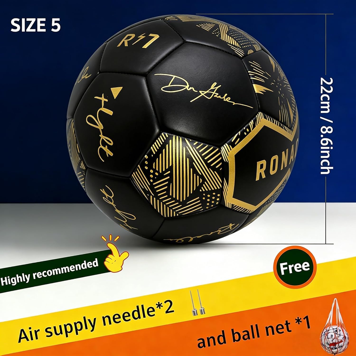 Soccer Ball Seamless Thermal bonding Process, Tournament Grade Match Ball for Competition & Practice & Leisure, Premium Wear-Resistant Design for All Field Surfaces