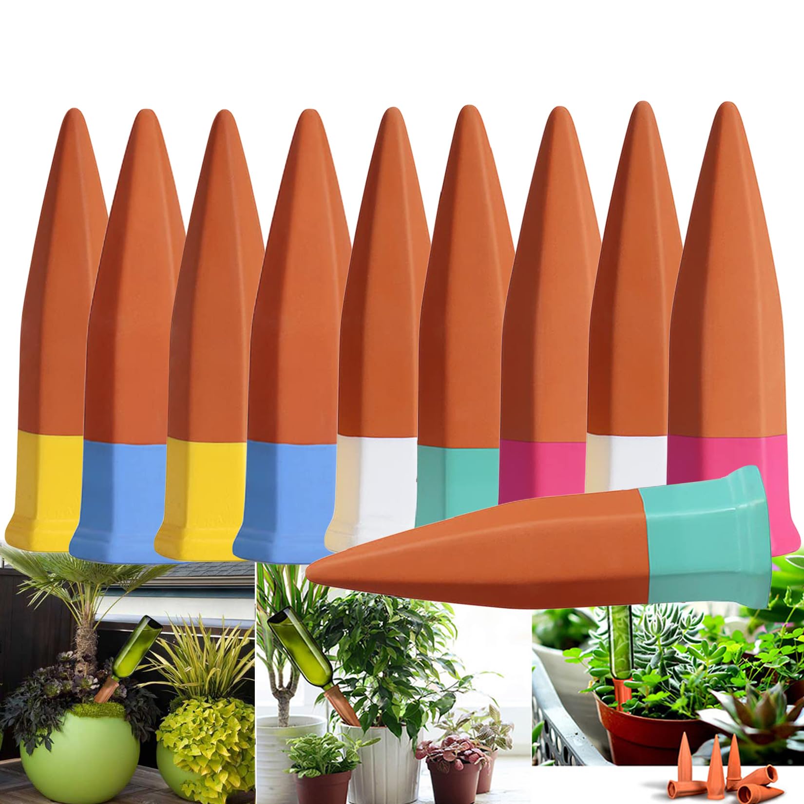 Irrigazione a Goccia, 10 Pezzi Irrigazione Automatica Vacanza Piante Irrigazione Kit Irrigazione Giardino per Piante Fiori da Interno ed Esterno