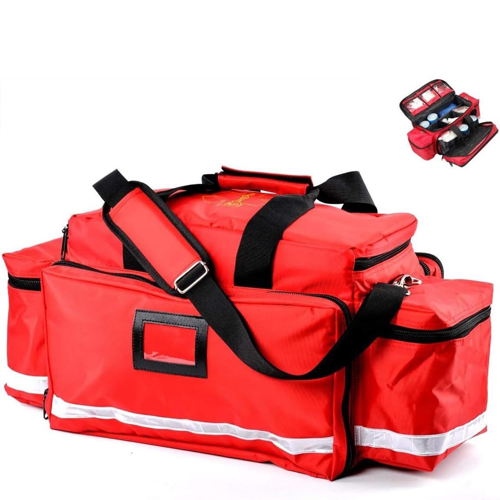 Botiquín de Primeros Auxilios, Bolsa profesional de gran capacidad de respuesta de emergencia de trauma, paramédico bolsa de múltiples bolsillos, ideal para primeros auxilios médicos, rescate, enferme