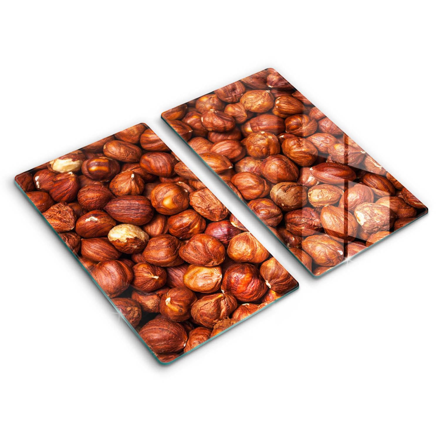 Plaque de protection induction 2x30x52cm haut de gamme Wallfluent aux finitions noisettes