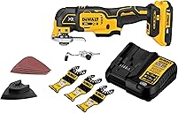 DEWALT 20V MAX XR Oscillating Multi-Tool Kit, Oscillating Tool Accessories, Cordless, 3-Speed, Quick Blade Change, Sand Paper, Blades, Battery and Charger Included (DCS356D1)