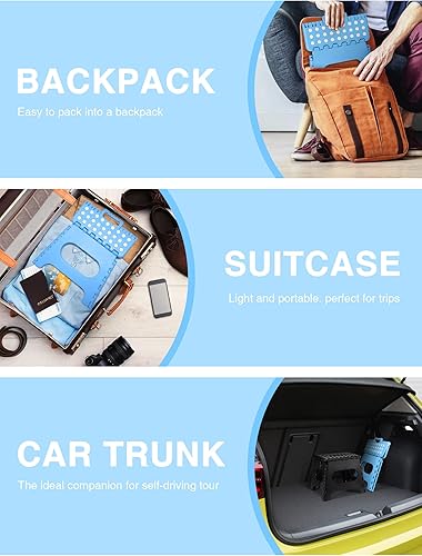 Miniatura 159 de Dyforce Taburete plegable de 9 pulgadas, taburete para niños, taburetes resistentes para adultos, taburetes de pie compactos, taburetes ligeros para