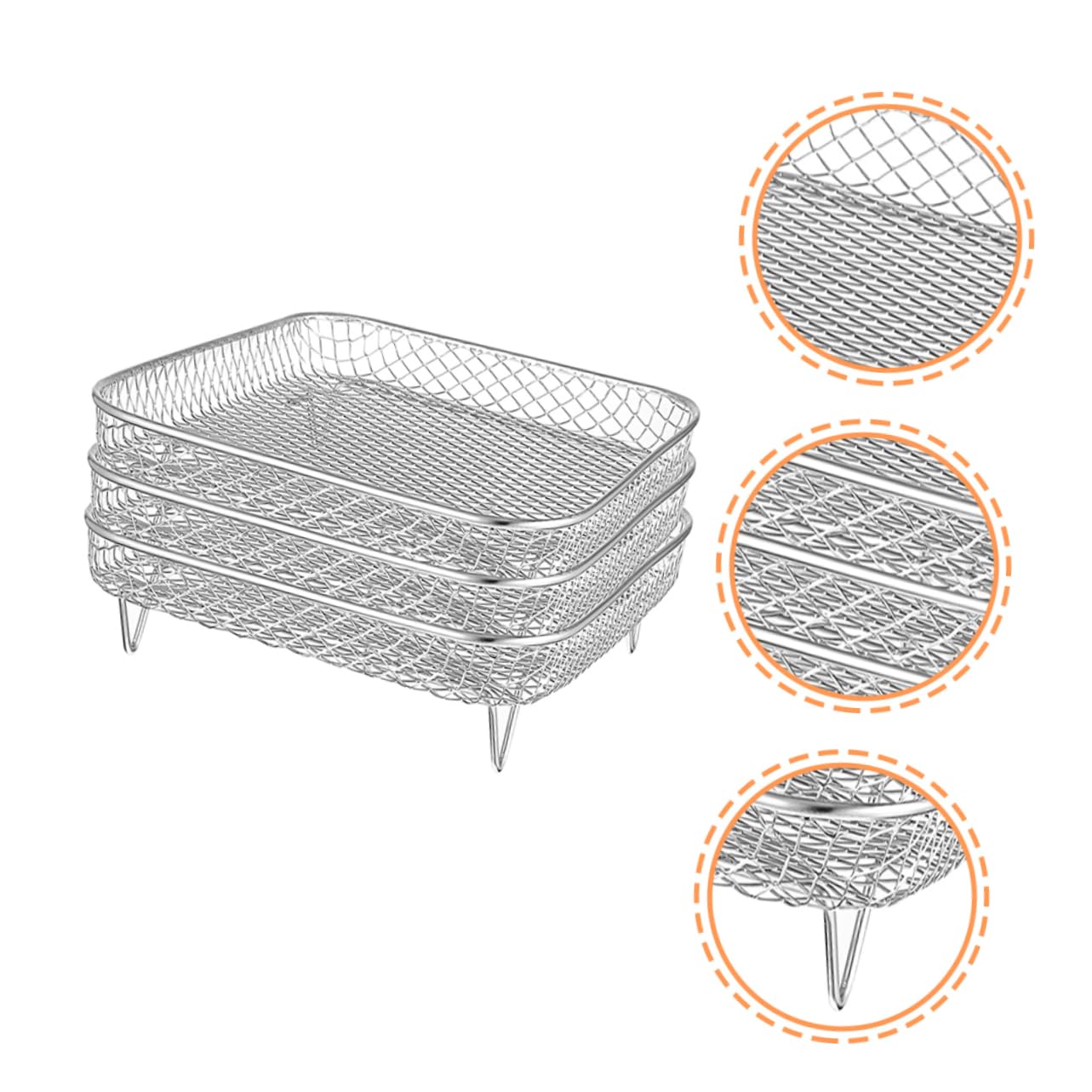Healeved 3 Pezzi Accessori Per Friggitrice Ad Aria in Acciaio Resistenti Per Barbecue, Forno e Essiccazione Della Carne