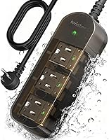 Iwister Outdoor Power Strip: 3 Outlets, 1625W/13A, IPX6 Waterproof, Shock-Proof, Surge Protected, 5FT Cord for Backyard, RV, Camping