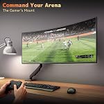 PUTORSEN Arme de moniteur unique pour écrans 17-40", noir Max Charger 26.4lbs, Positionnement ergonomique, Ressort à gaz lourd, C-Clamp & Grommet, Gestion des câbles, VESA 75/100 mm, métal