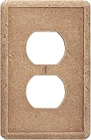 Questech Noche Tumbled Texture Single Duplex Outlet Cover - 1-Gang Standard Wall Plate, Rustic Farmhouse Decor, Made in USA