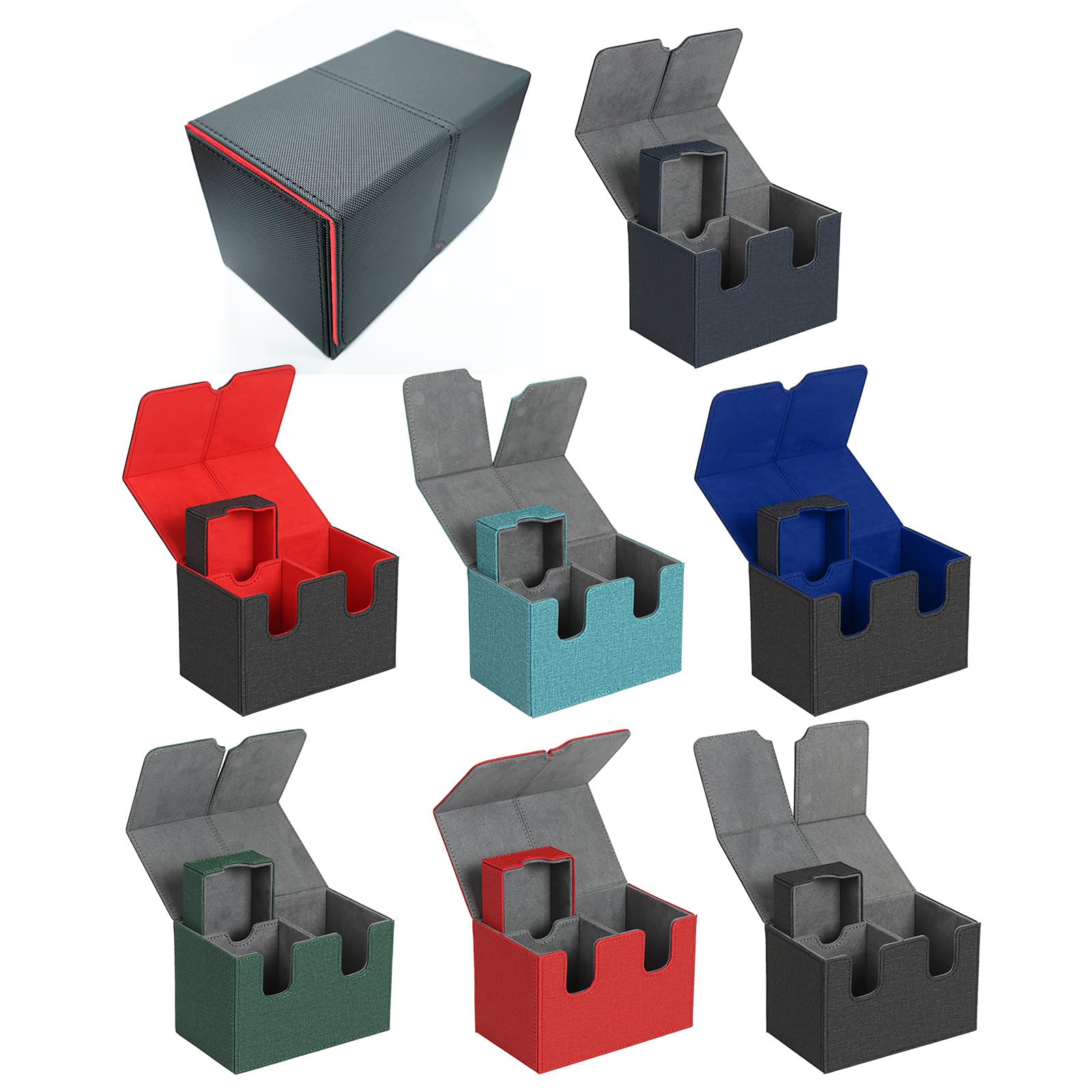 Boîte de rangement pour cartes à jouer en cuir PU