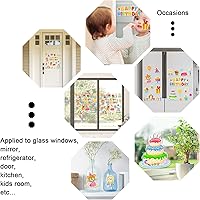 Vista 7 de Whaline 40 calcomanías de gel gruesas de cumpleaños, calcomanías de gel para ventana de cumpleaños, regalos de pastel de cumpleaños, globos