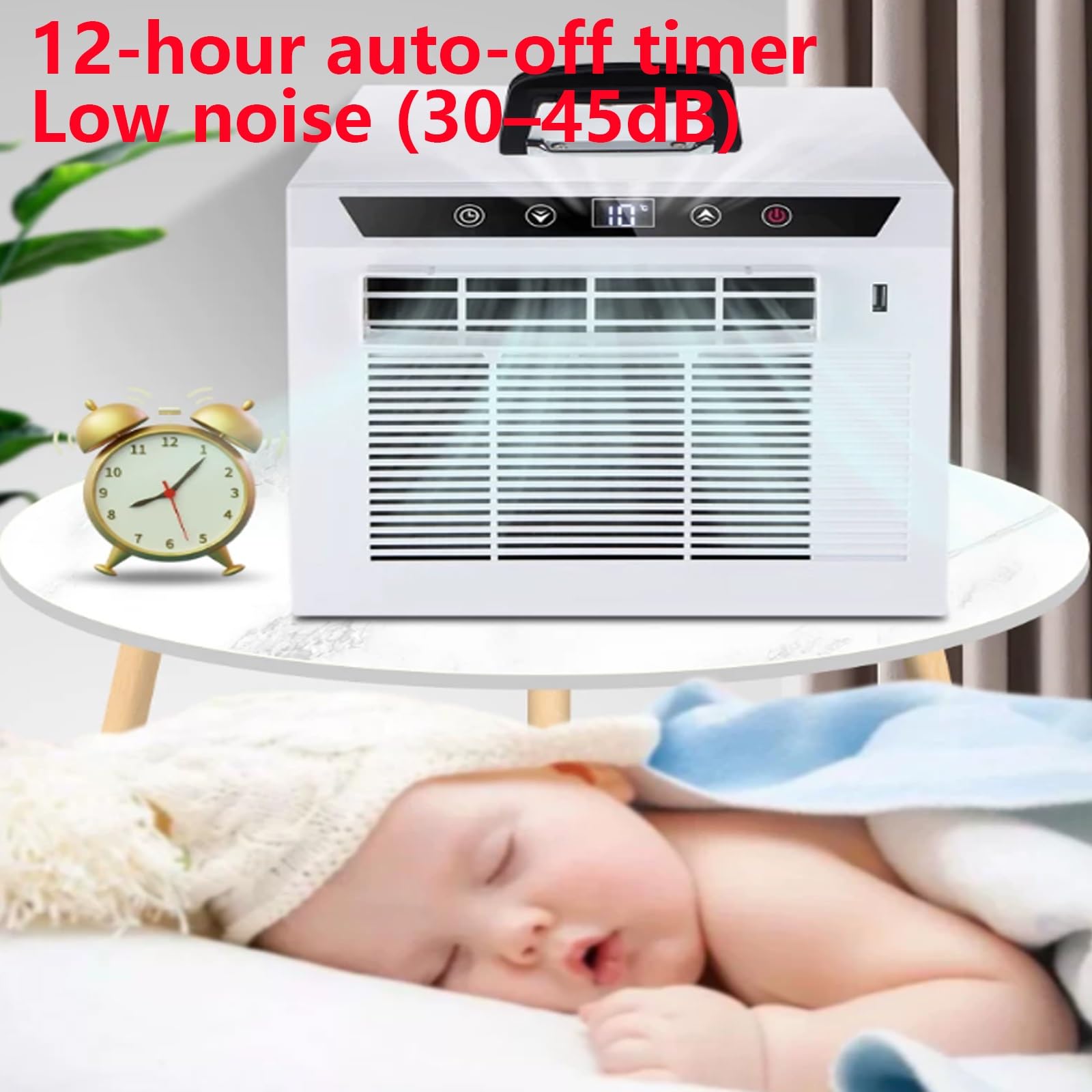 Aire Acondicionado Portátil 3000BTU Con Asa Superior Temporizador De 1-12 H Climatizador Portátil Con Panel Táctil Y Control Remoto Diseño 110/220V Enfriador De Aire