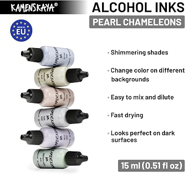 Kamenskaya Alcohol Ink Set with Alcohol Ink Blending Solution