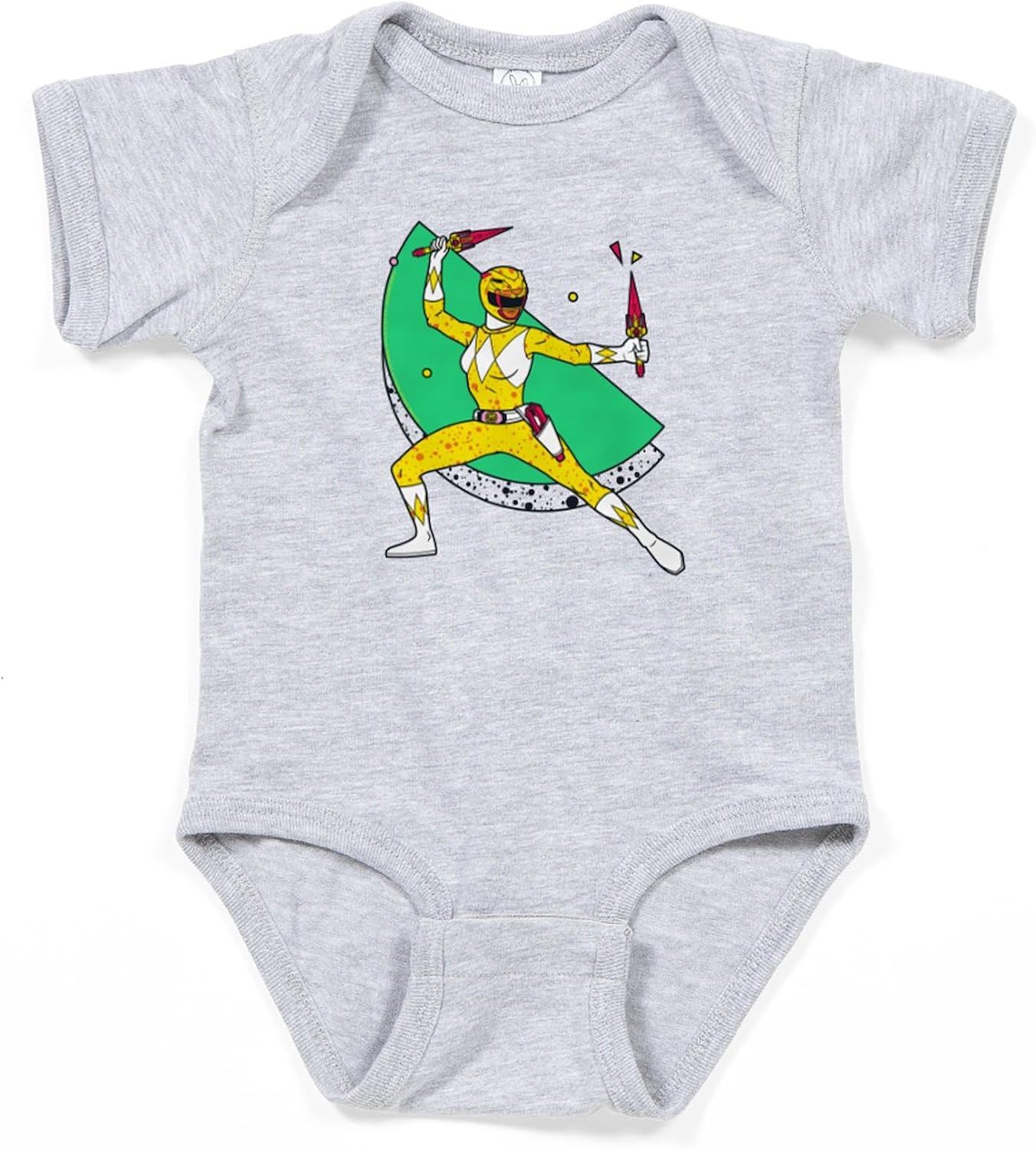 CafePress Power Rangers Yellow Ranger with Dag Cute Infant Bodysuit Baby Romper