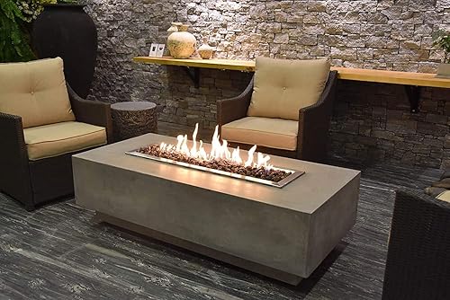 Miniatura 7 de AMS Chimenea  Elementi  Mesa grande de gas para patio exterior  Cubierta y rocas de lava incluidas  Linterna de mesa de bioetanol gratis