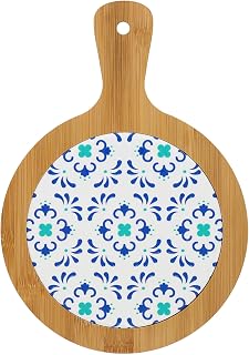 Pavilion Gift Company- Teal & Blue - 10.5" Ceramic Heat Resistant Trivet Summer Italian Mediterranean Kitchen Decor