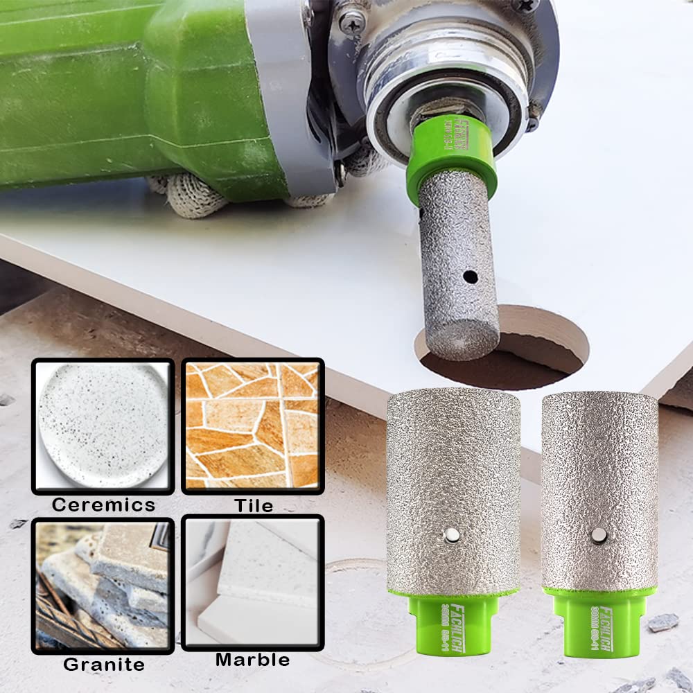 Diamond Finger Bit 1-3/8" Granite Milling Bit 35mm for Enlarging and Shaping or Round Bevel Existing Holes in Porcelain Hard Ceramic Granite and Marble